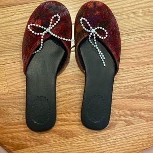 Embellished Holliday mules